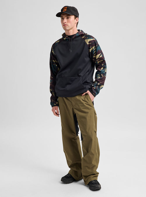 Men's Burton Crown Weatherproof Pullover Fleece - Seersucker True Black - Burton Pullover Hoodie Apparel