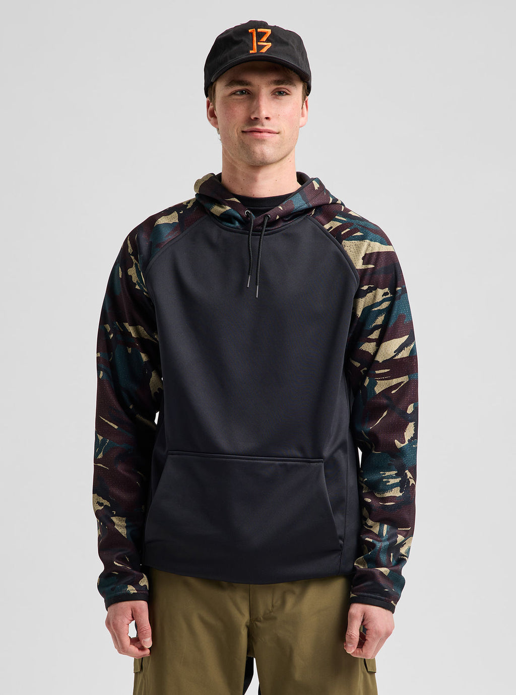 Men's Burton Crown Weatherproof Pullover Fleece - Seersucker/True Black - Burton Pullover Hoodie Apparel - alternate view 3