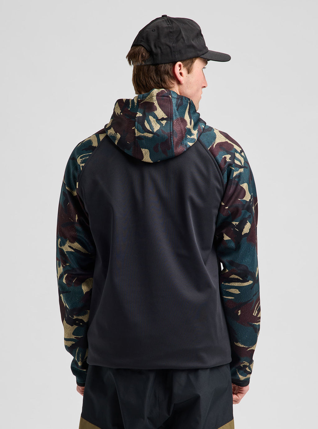 Men's Burton Crown Weatherproof Pullover Fleece - Seersucker/True Black - Burton Pullover Hoodie Apparel - alternate view 4