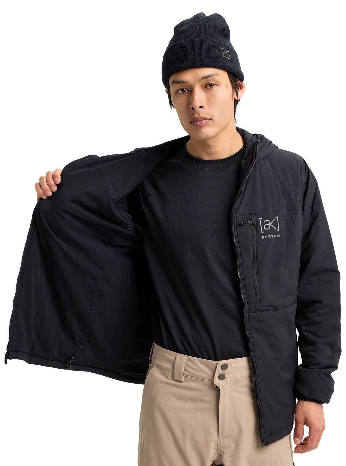Men's Burton [ak] Helium Hooded Stretch Insulated Jacket - True Black - Burton Jacket Mid - alternate view 9