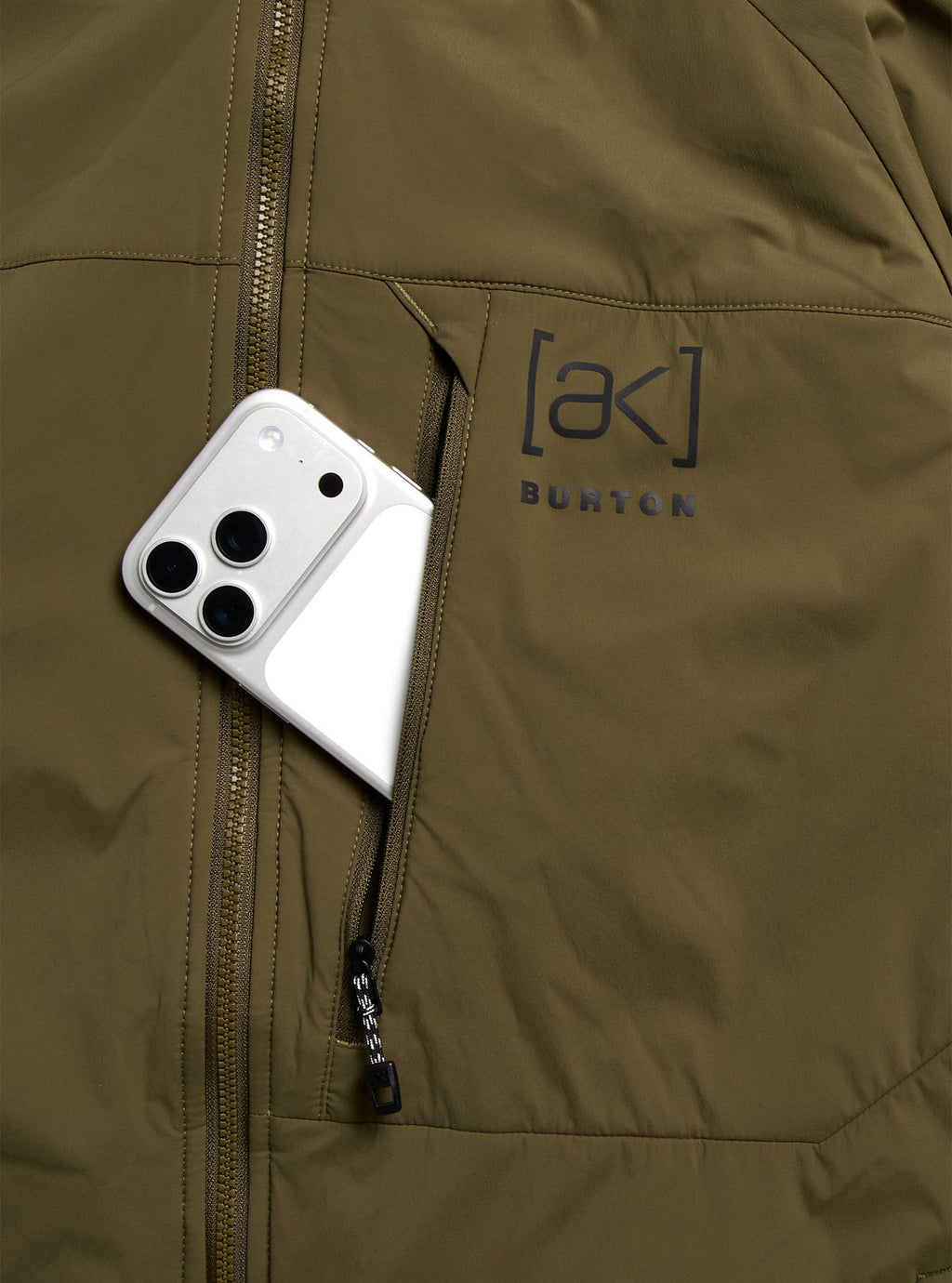 Men's Burton [ak] Helium Hooded Stretch Insulated Jacket - Dried Moss - Burton Jacket Mid - alternate view 5