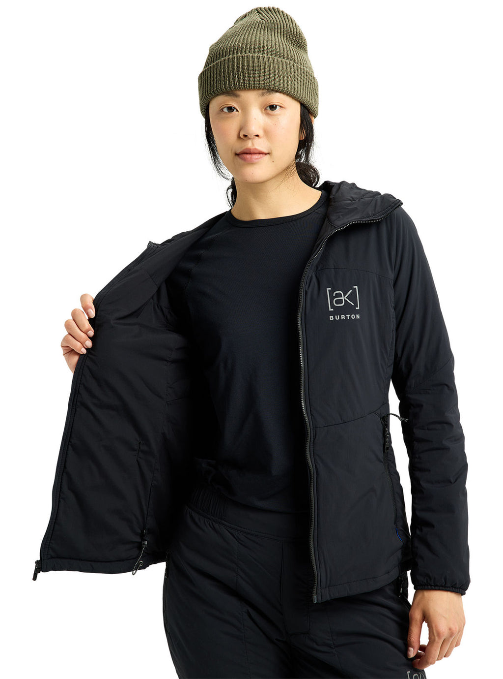 Women's Burton [ak] Helium Hooded Stretch Insulated Jacket - True Black - Burton Jacket Mid - alternate view 9