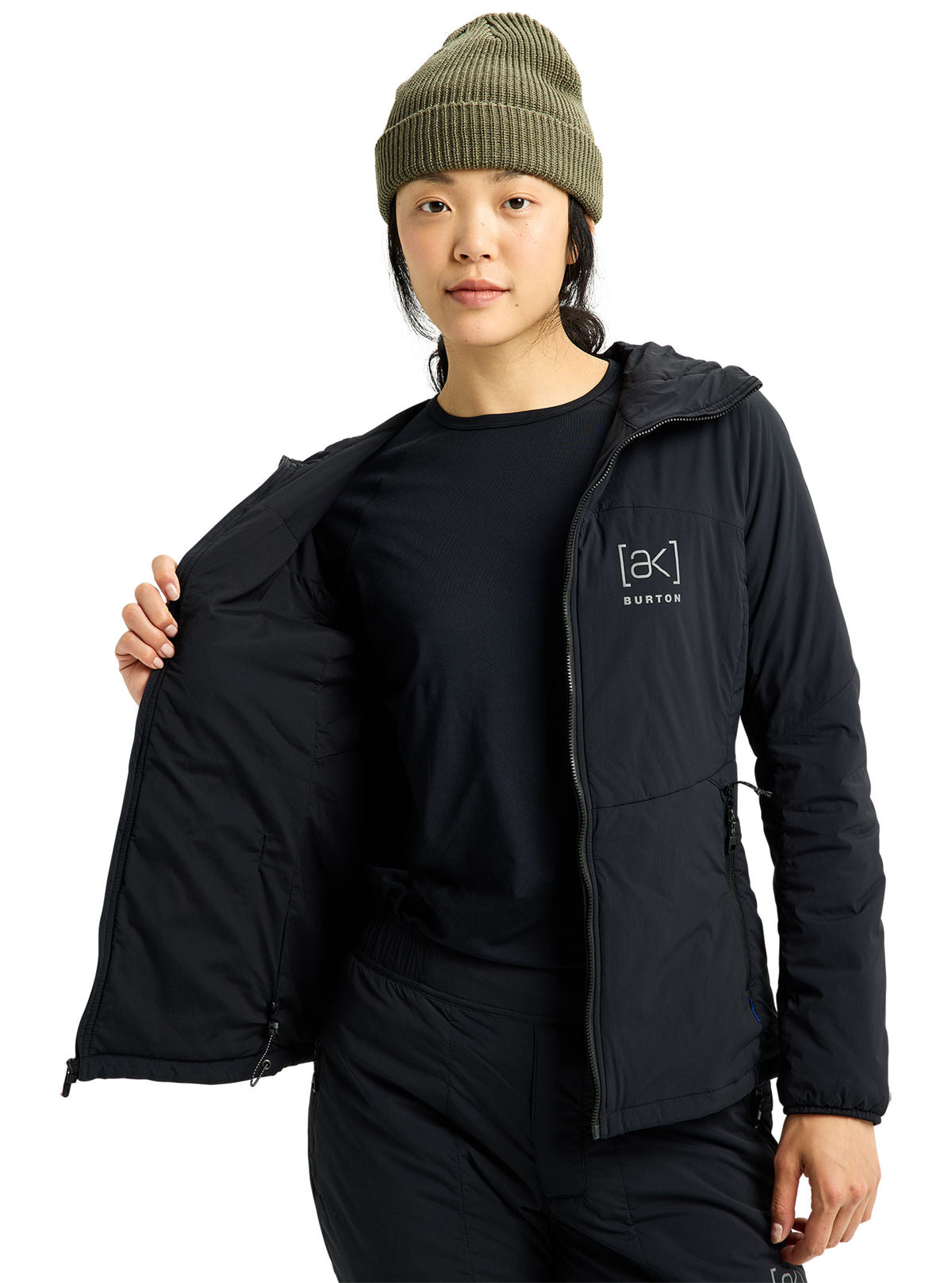 Women's Burton [ak] Helium Hooded Stretch Insulated Jacket - True Black - Burton Jacket Mid - alternate view 9