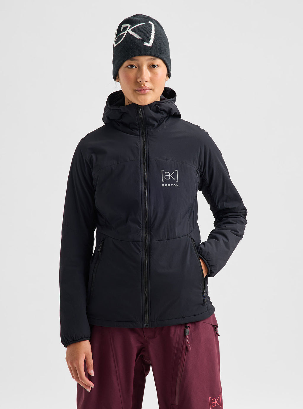 Women's Burton [ak] Helium Hooded Stretch Insulated Jacket - True Black - Burton Jacket Mid - alternate view 3