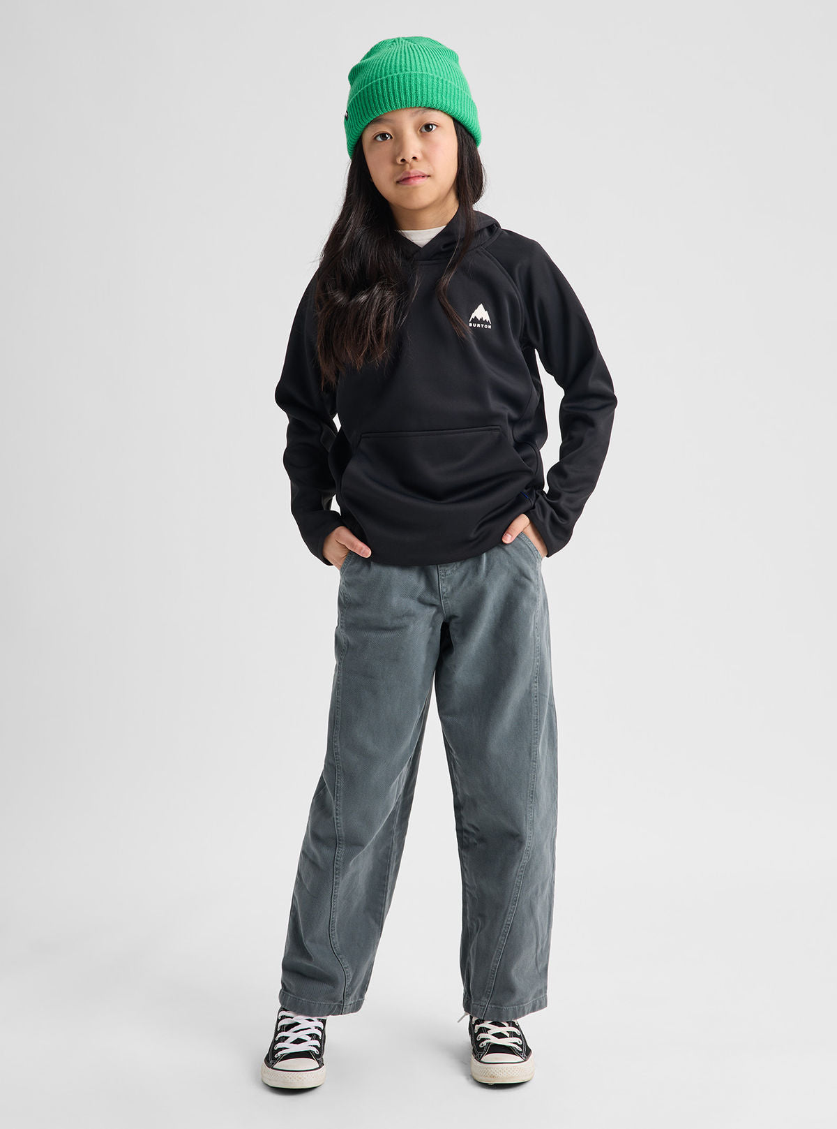 Kids' Burton Crown Weatherproof Fleece Pullover - True Black - Burton Pullover Hoodie Apparel - alternate view 2