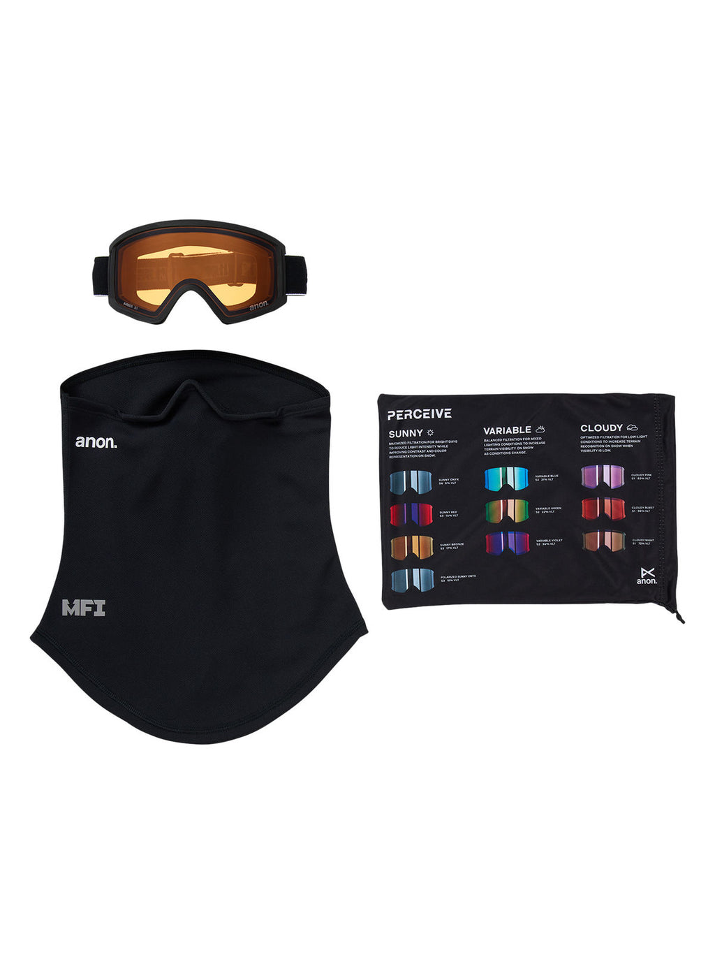 Anon Tracker 2.0 Goggles + MFI Face Mask - Black / Amber - Anon Traditional Goggle - alternate view 6