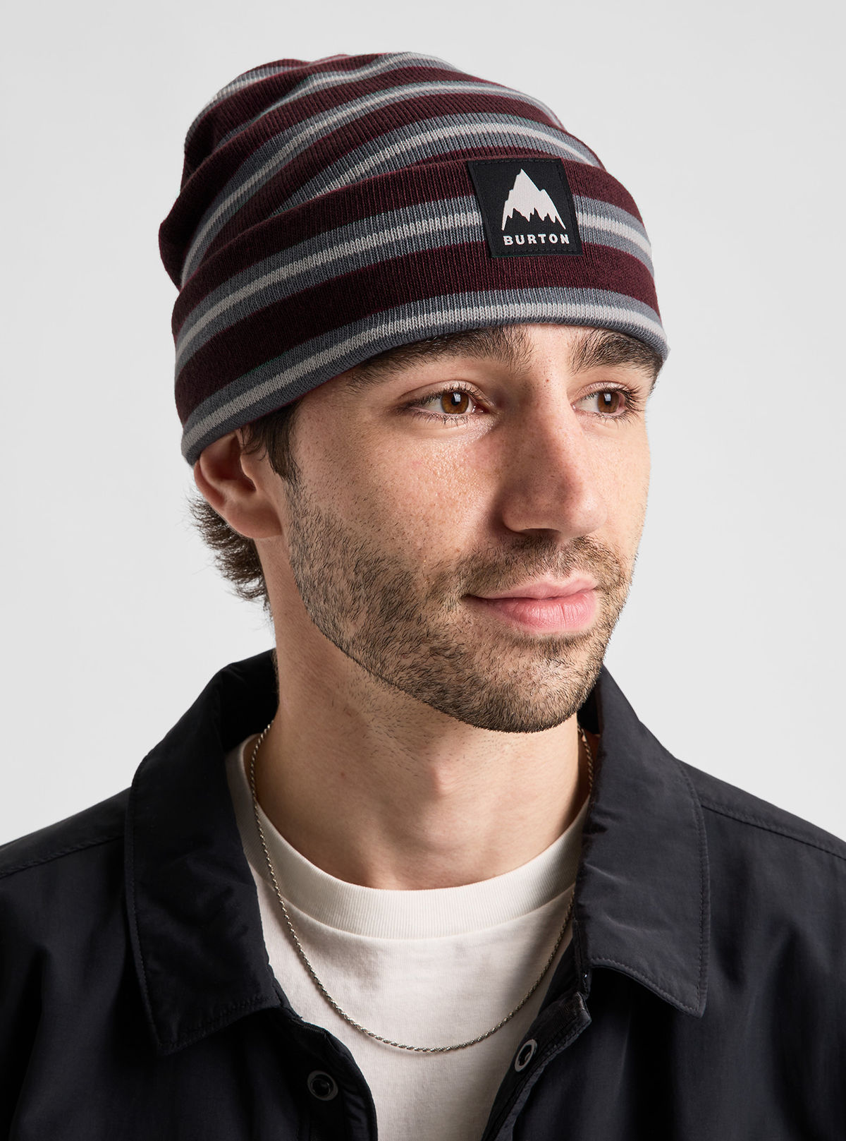 Burton Recycled Kactusbunch Tall Beanie - Bear Hug Brown Stripes - Burton Beanies - alternate view 2