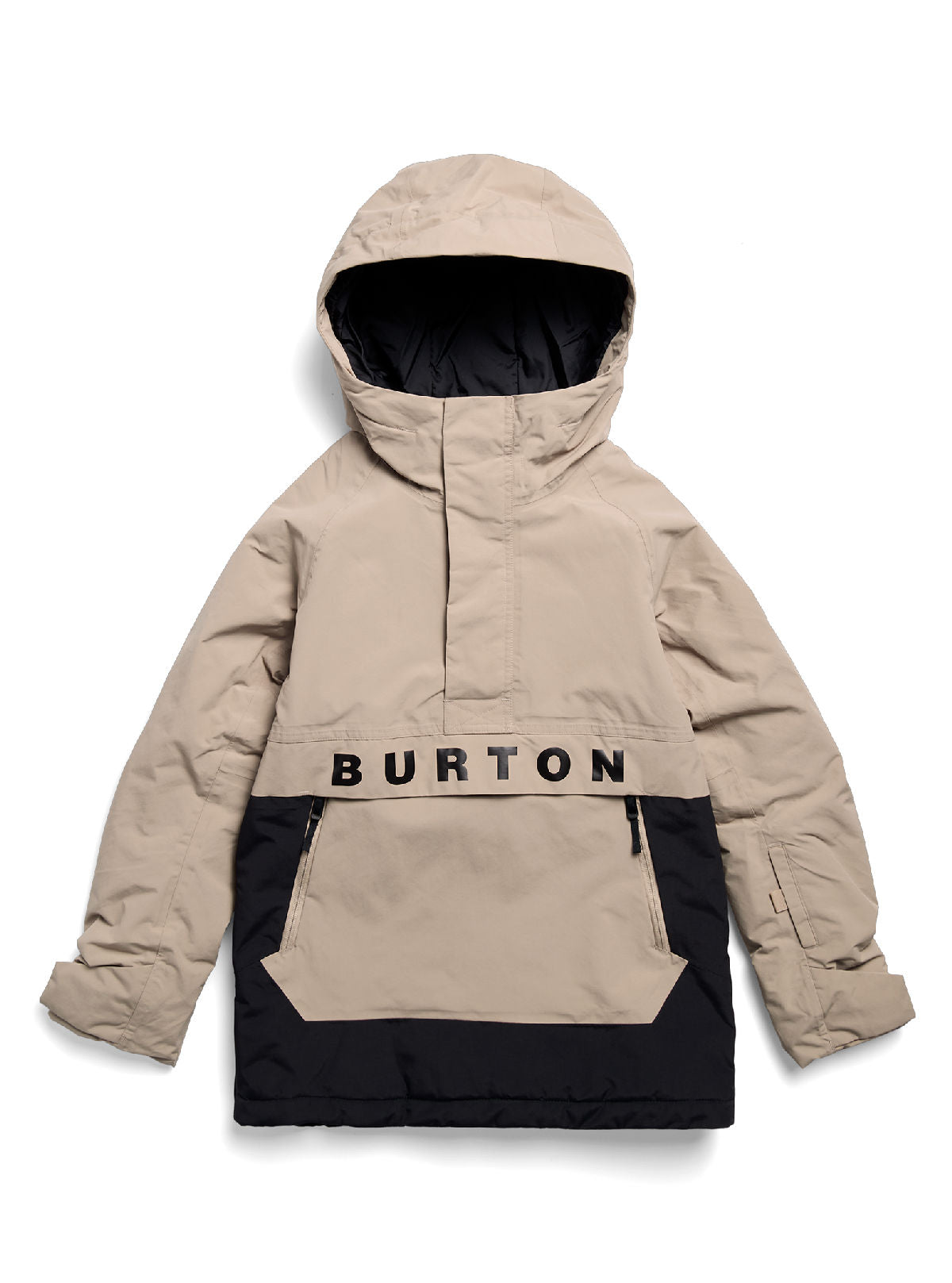 Kids' Burton Frostner 2L Anorak Jacket - Summit Taupe/True Black - Burton Anorak Outerwear
