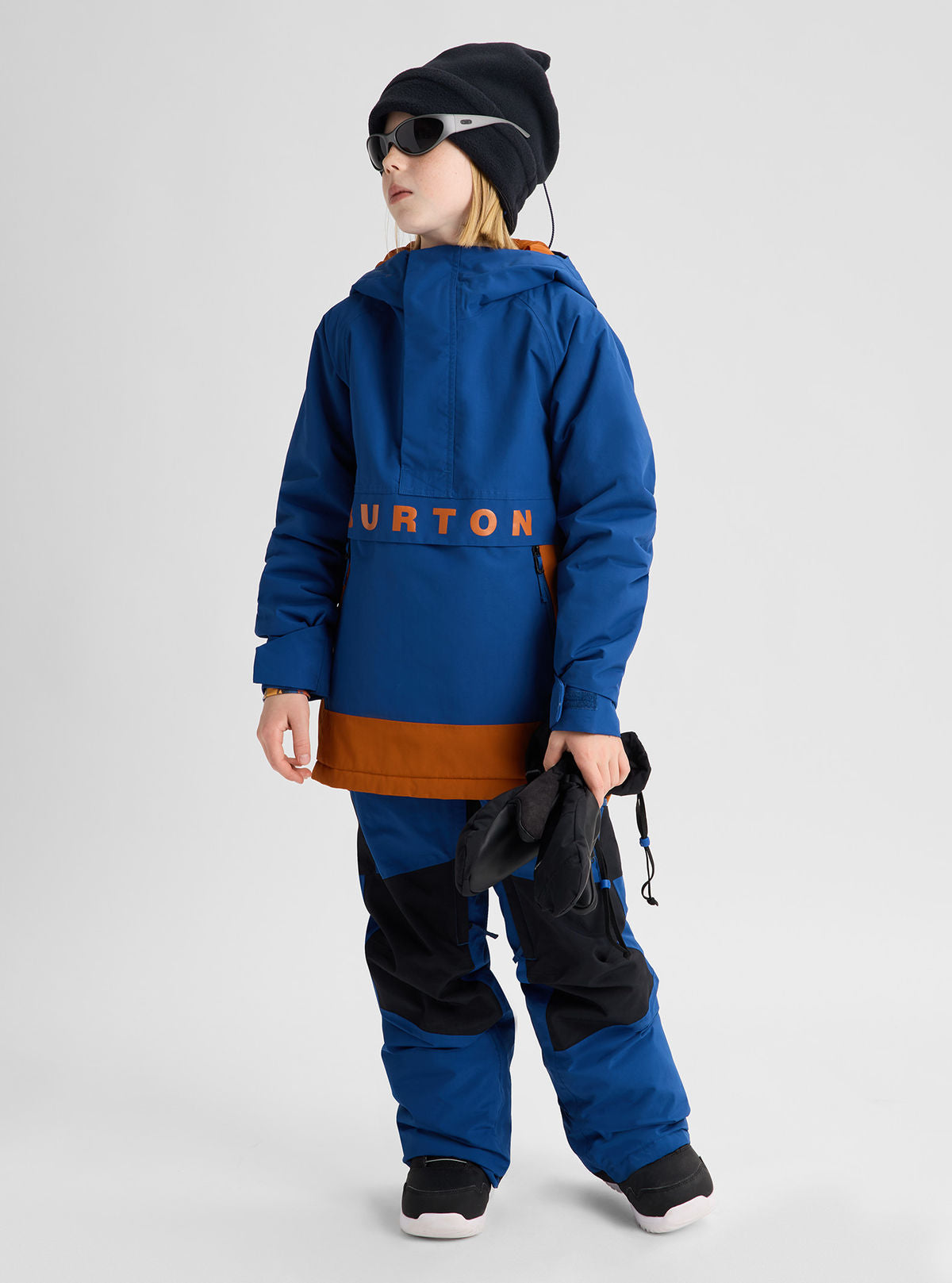 Kids' Burton Frostner 2L Anorak Jacket - Twilight Blue/Spiced Chai - Burton Anorak Outerwear - alternate view 2