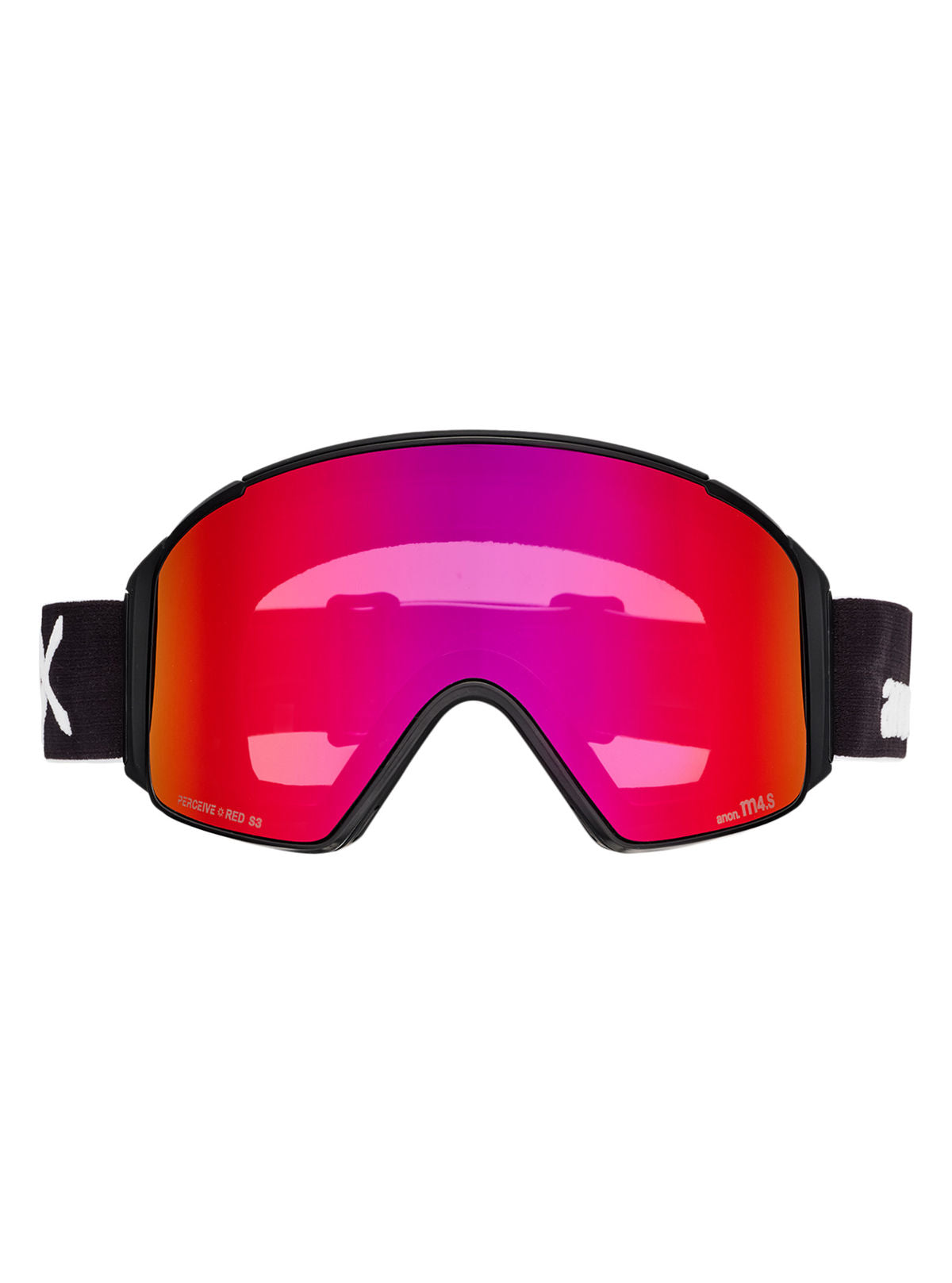 Anon M4S Goggles (Cylindrical) + Bonus Lens + MFI Face Mask - Black / Perceive Sunny Red - Anon Magnatech Goggle - alternate view 2