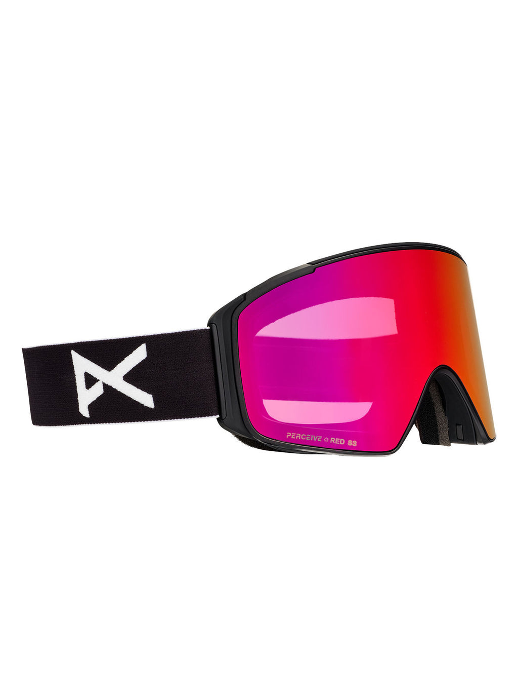 Anon M4S Goggles (Cylindrical) + Bonus Lens + MFI Face Mask - Black / Perceive Sunny Red - Anon Magnatech Goggle