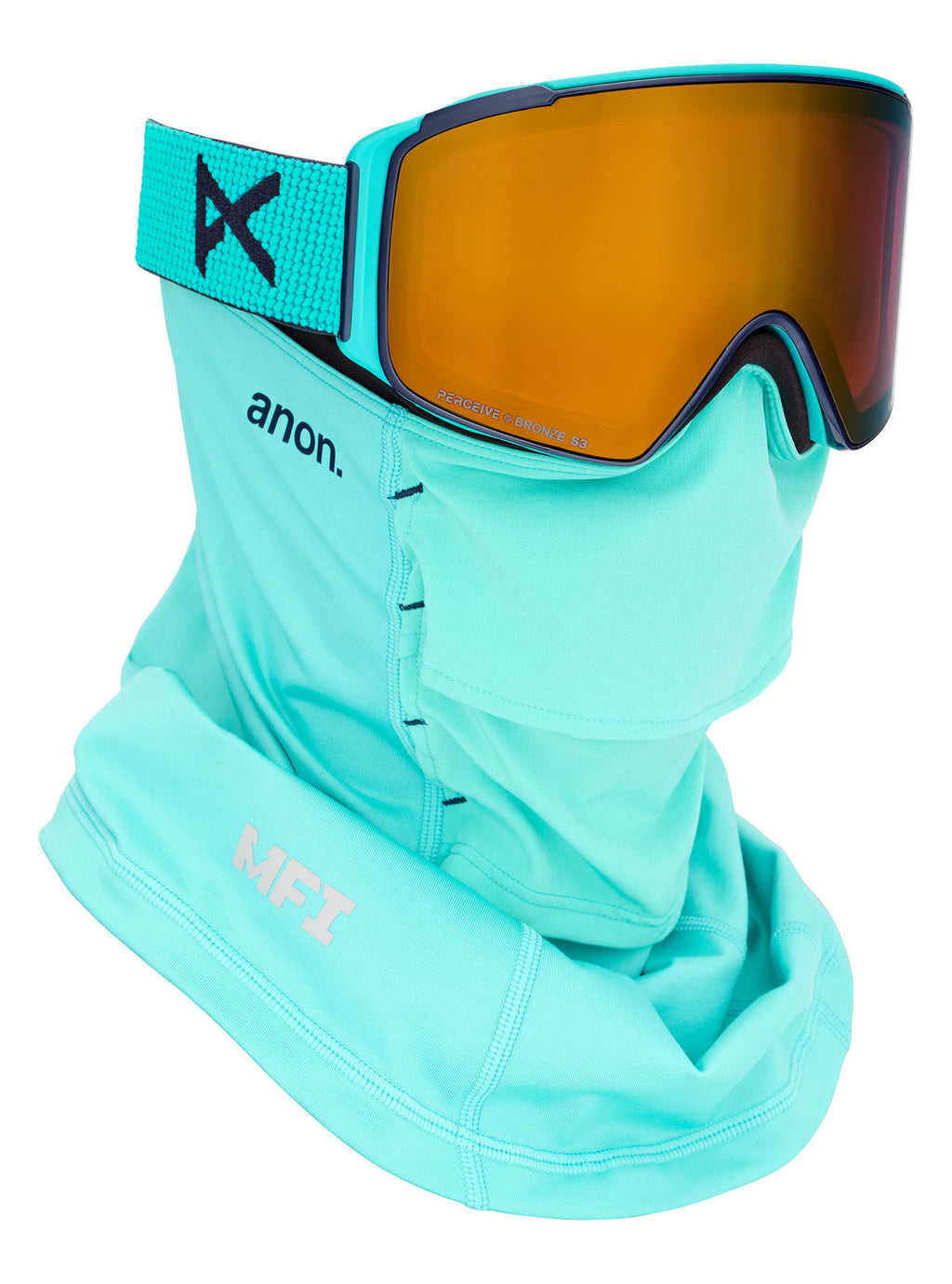 Anon M4S Goggles (Cylindrical) + Bonus Lens + MFI Face Mask - Marine / Perceive Sunny Bronze - Anon Magnatech Goggle - alternate view 5
