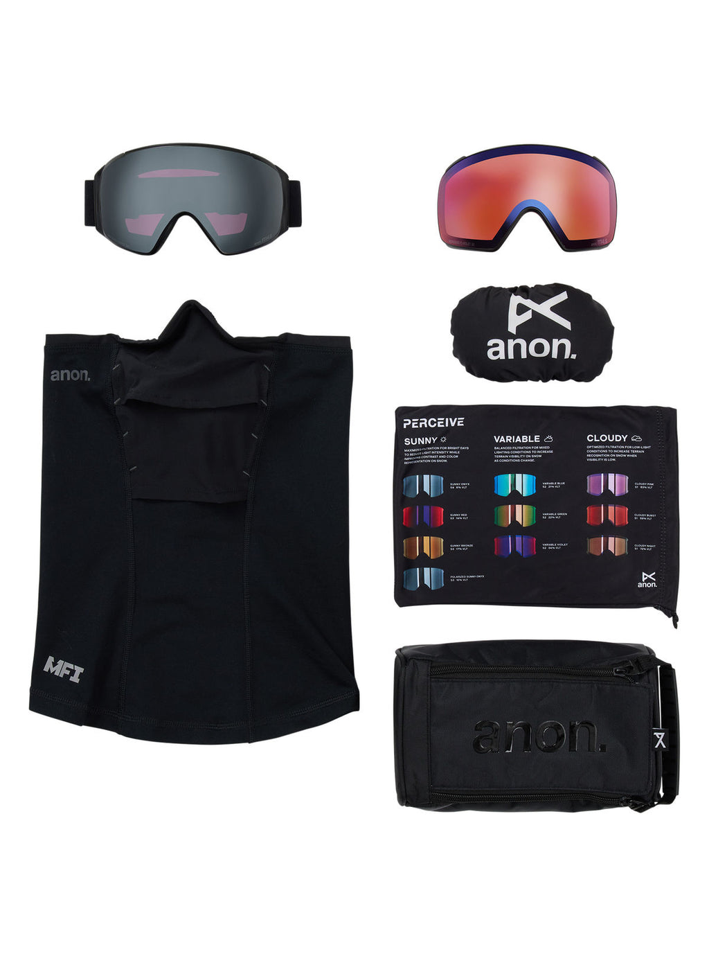 Anon M4S Goggles (Toric) + Bonus Lens + MFI Face Mask - Smoke / Perceive Sunny Onyx - Anon Magnatech Goggle - alternate view 6