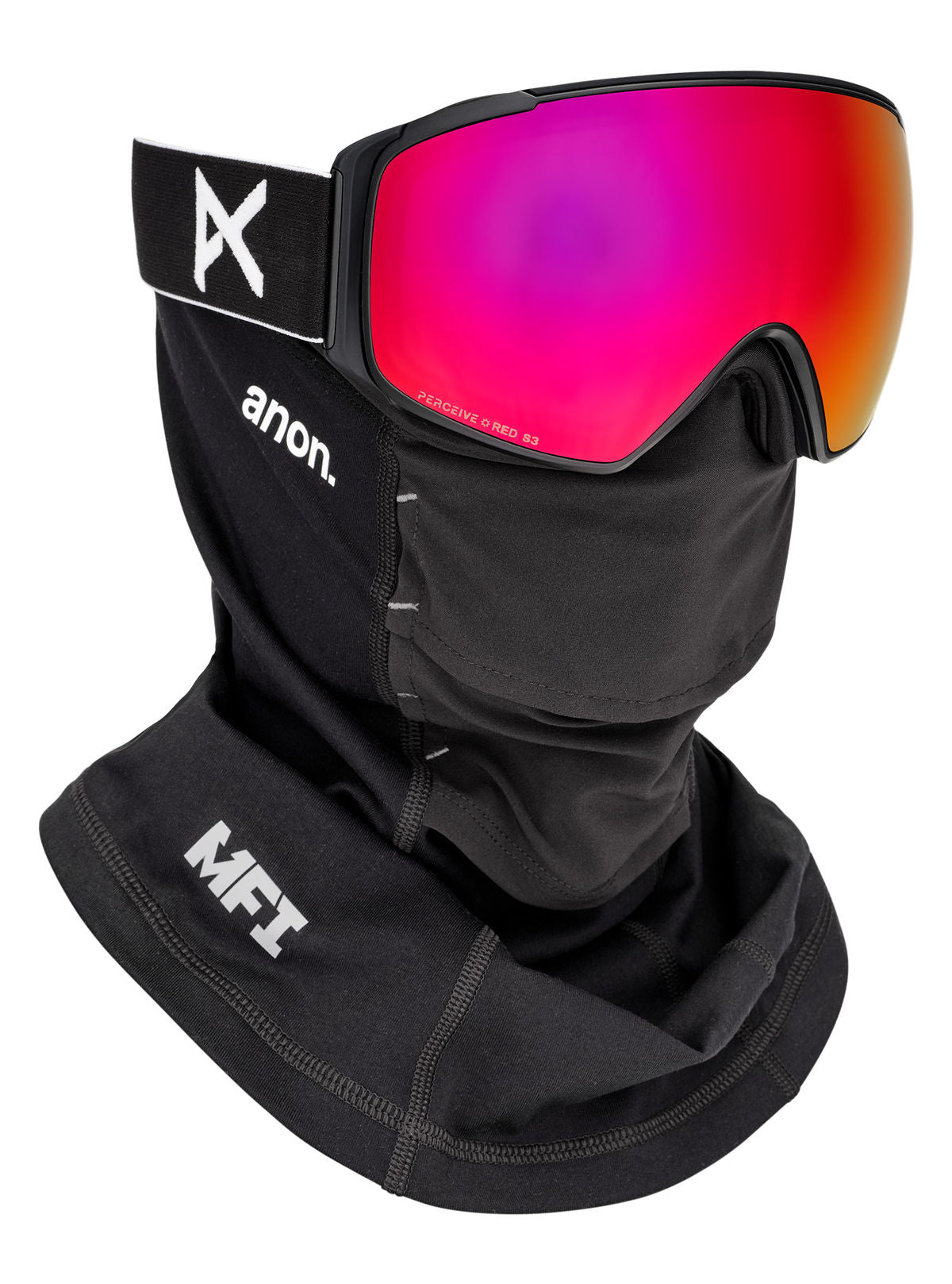Anon M4S Goggles (Toric) + Bonus Lens + MFI Face Mask - Black / Perceive Sunny Red - Anon Magnatech Goggle - alternate view 5