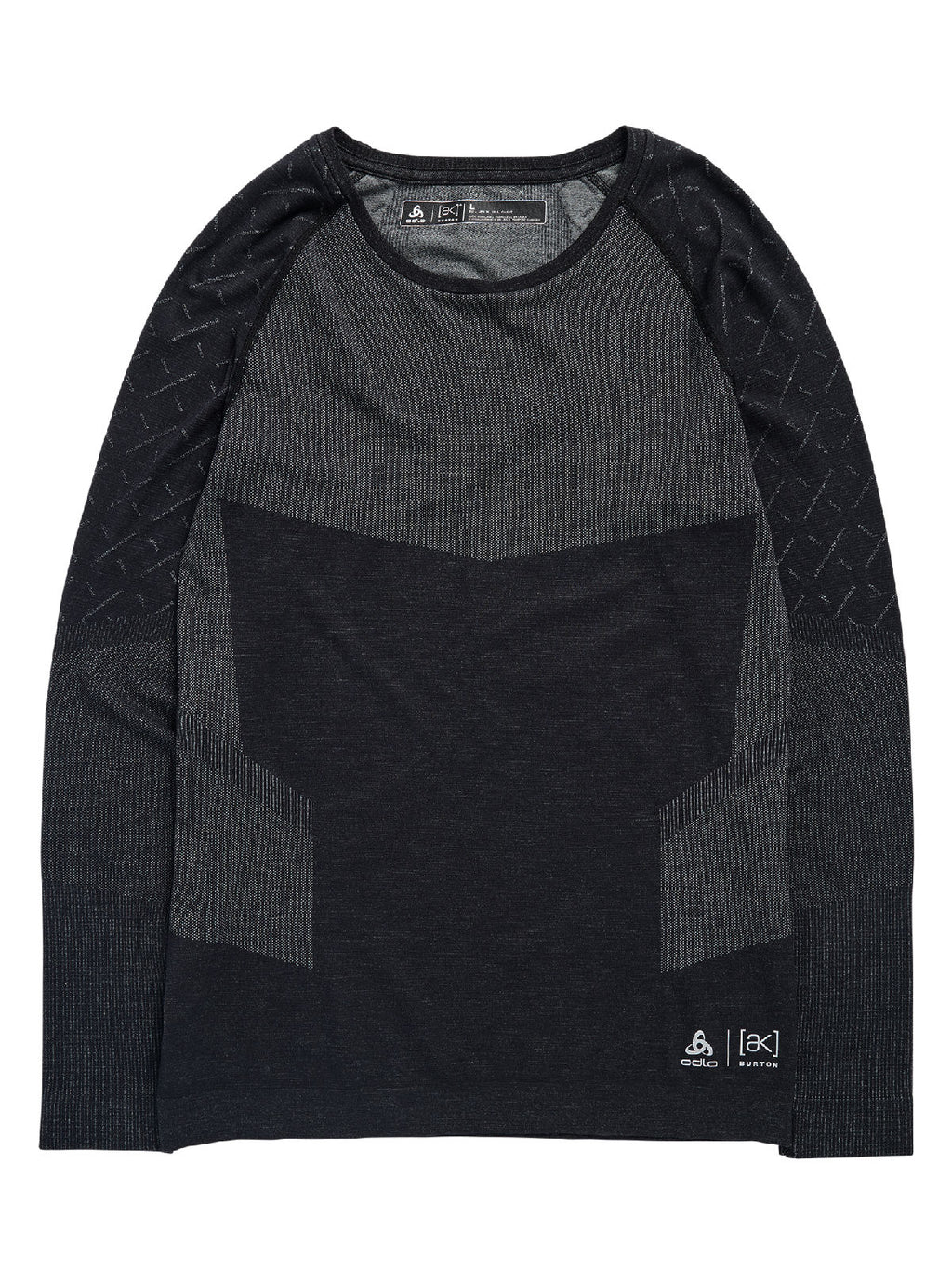 Men's Burton [ak] Slokar Merino Base Layer Crewneck - True Black/Gray Cloud - Burton Crew Neck Base