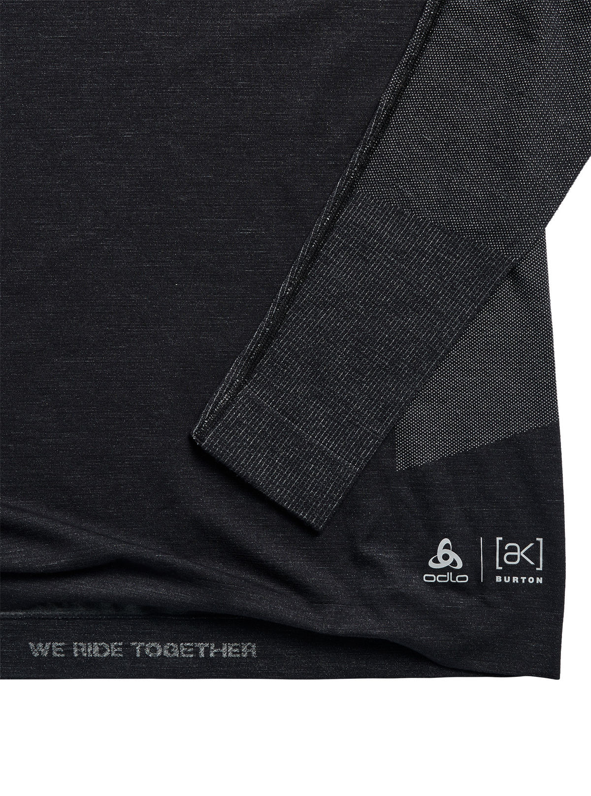 Men's Burton [ak] Slokar Merino Base Layer Crewneck - True Black/Gray Cloud - Burton Crew Neck Base - alternate view 2