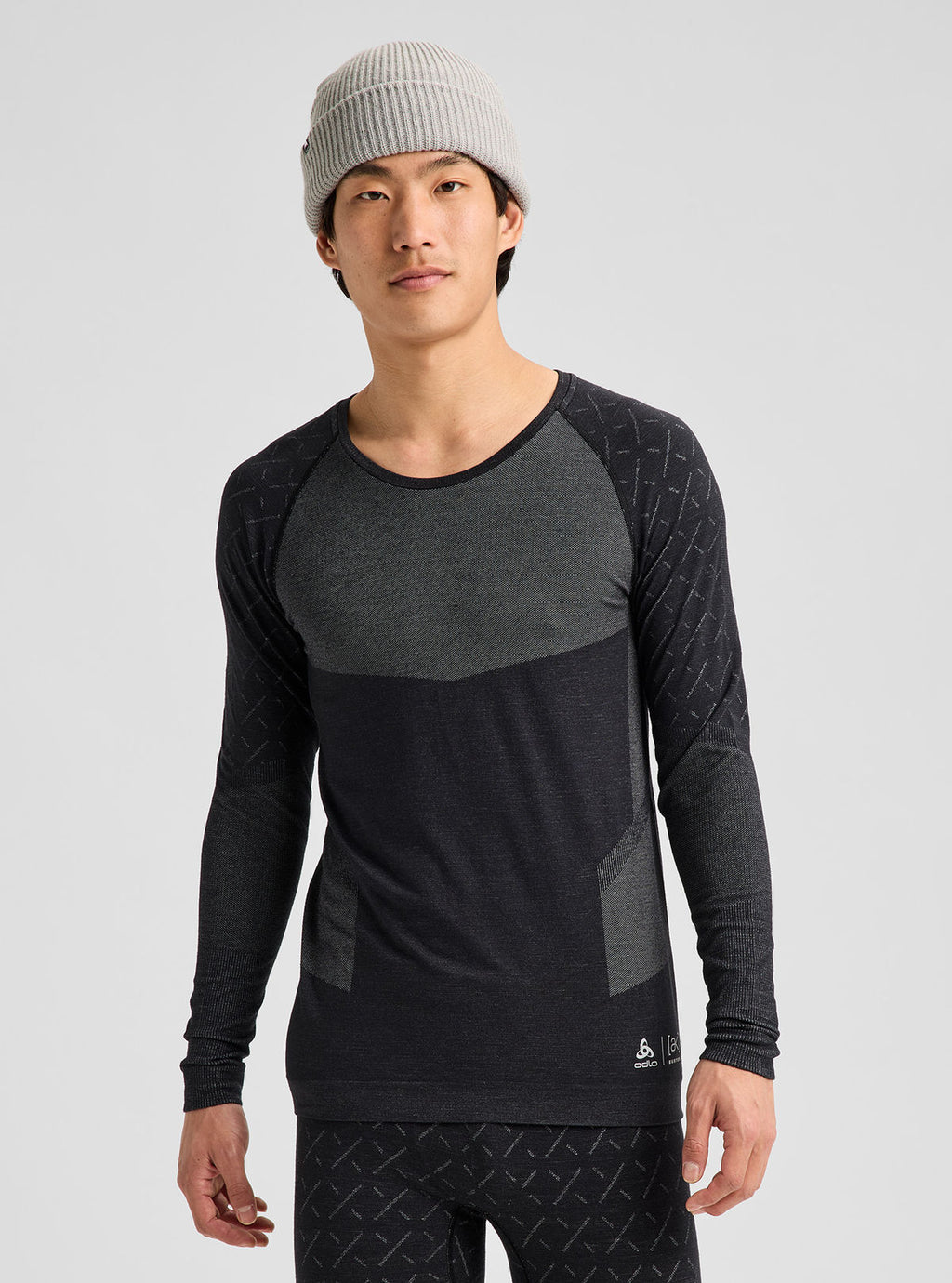 Men's Burton [ak] Slokar Merino Base Layer Crewneck - True Black/Gray Cloud - Burton Crew Neck Base - alternate view 4
