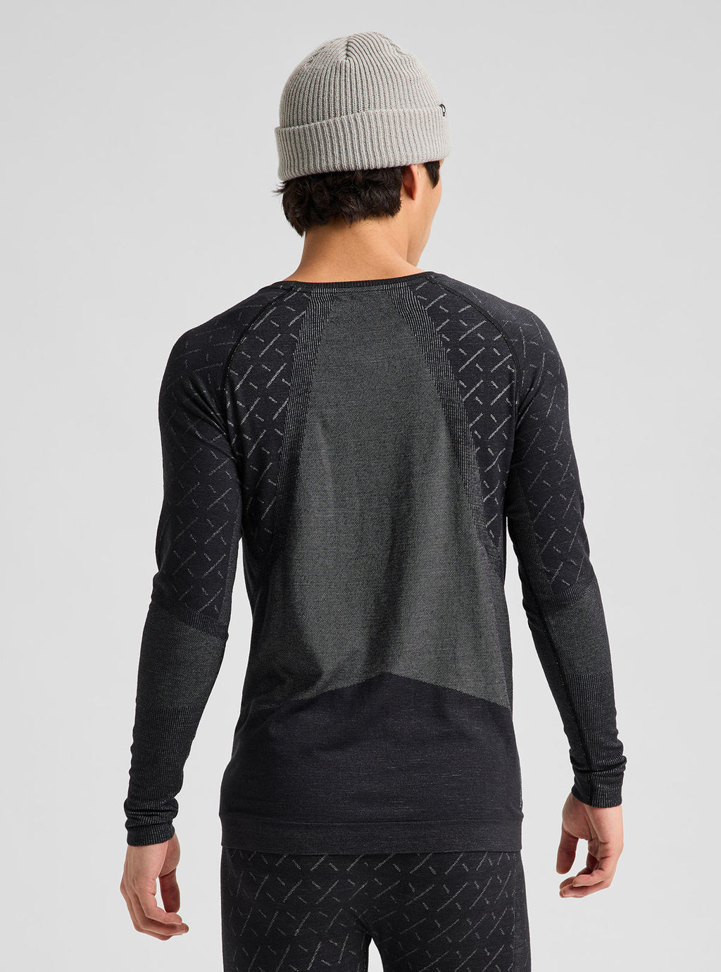 Men's Burton [ak] Slokar Merino Base Layer Crewneck - True Black/Gray Cloud - Burton Crew Neck Base - alternate view 5