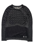 Women's Burton [ak] Slokar Merino Base Layer Crewneck - True Black Gray Cloud - Burton Crew Neck Base