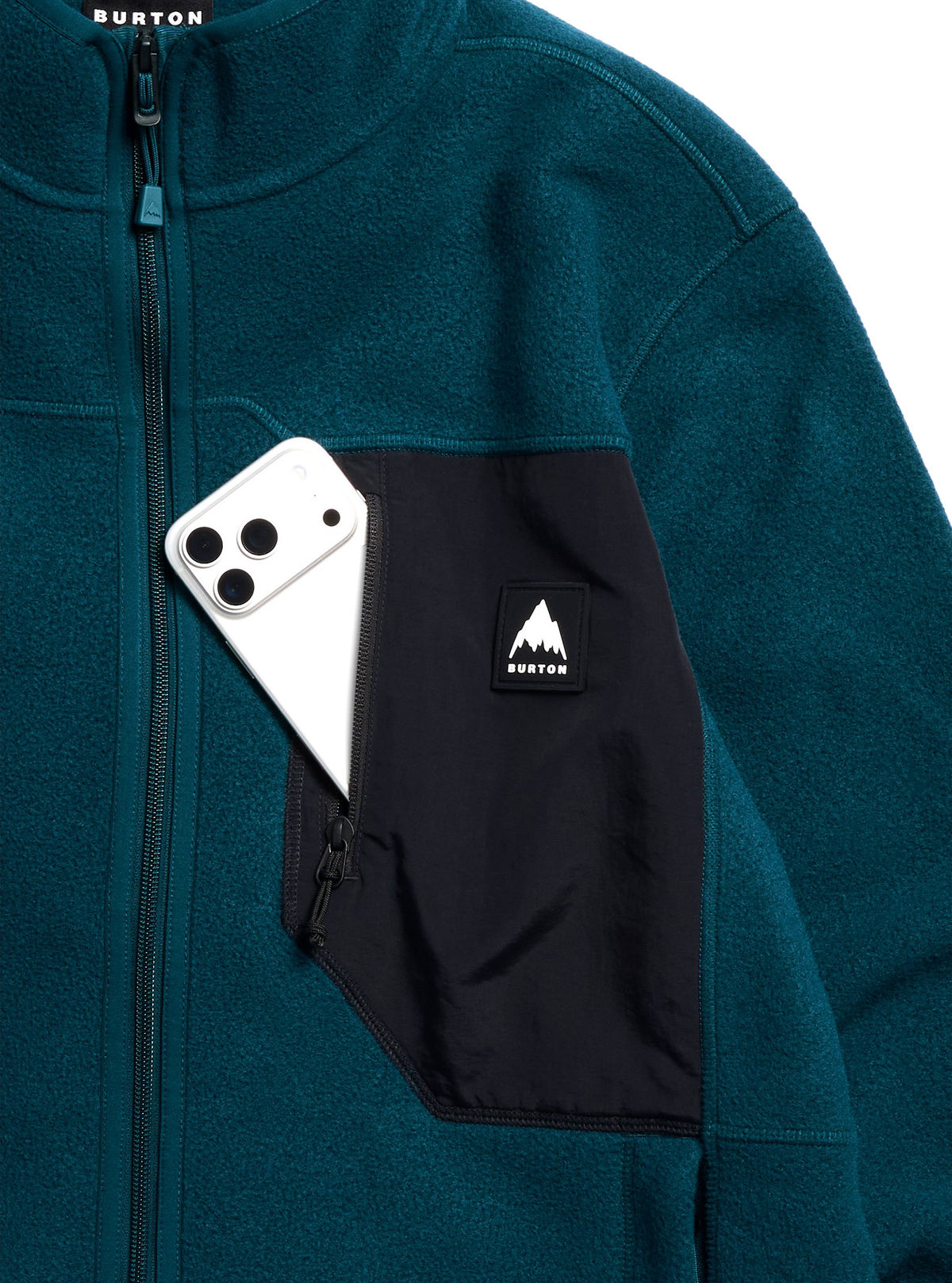 Men's Burton Cinder Full-Zip Fleece - Atlantic Teal - Burton Full Zip Apparel - alternate view 2