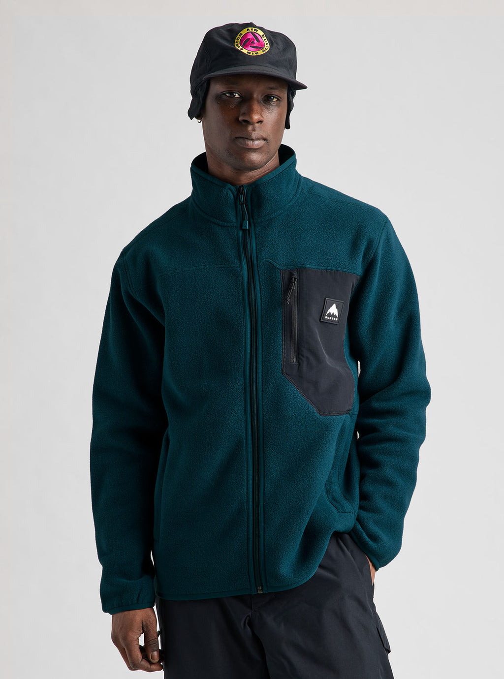 Men's Burton Cinder Full-Zip Fleece - Atlantic Teal - Burton Full Zip Apparel - alternate view 4