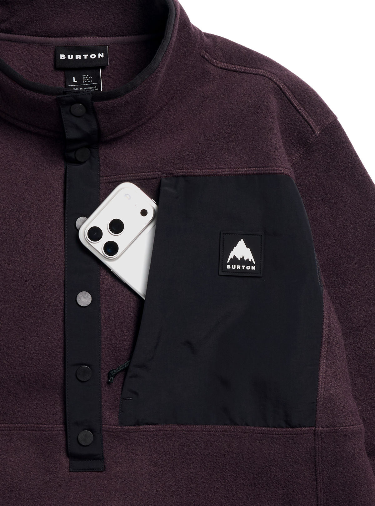 Men's Burton Cinder Pullover Fleece - Bear Hug Brown - Burton Quarter Pullover Apparel - alternate view 5
