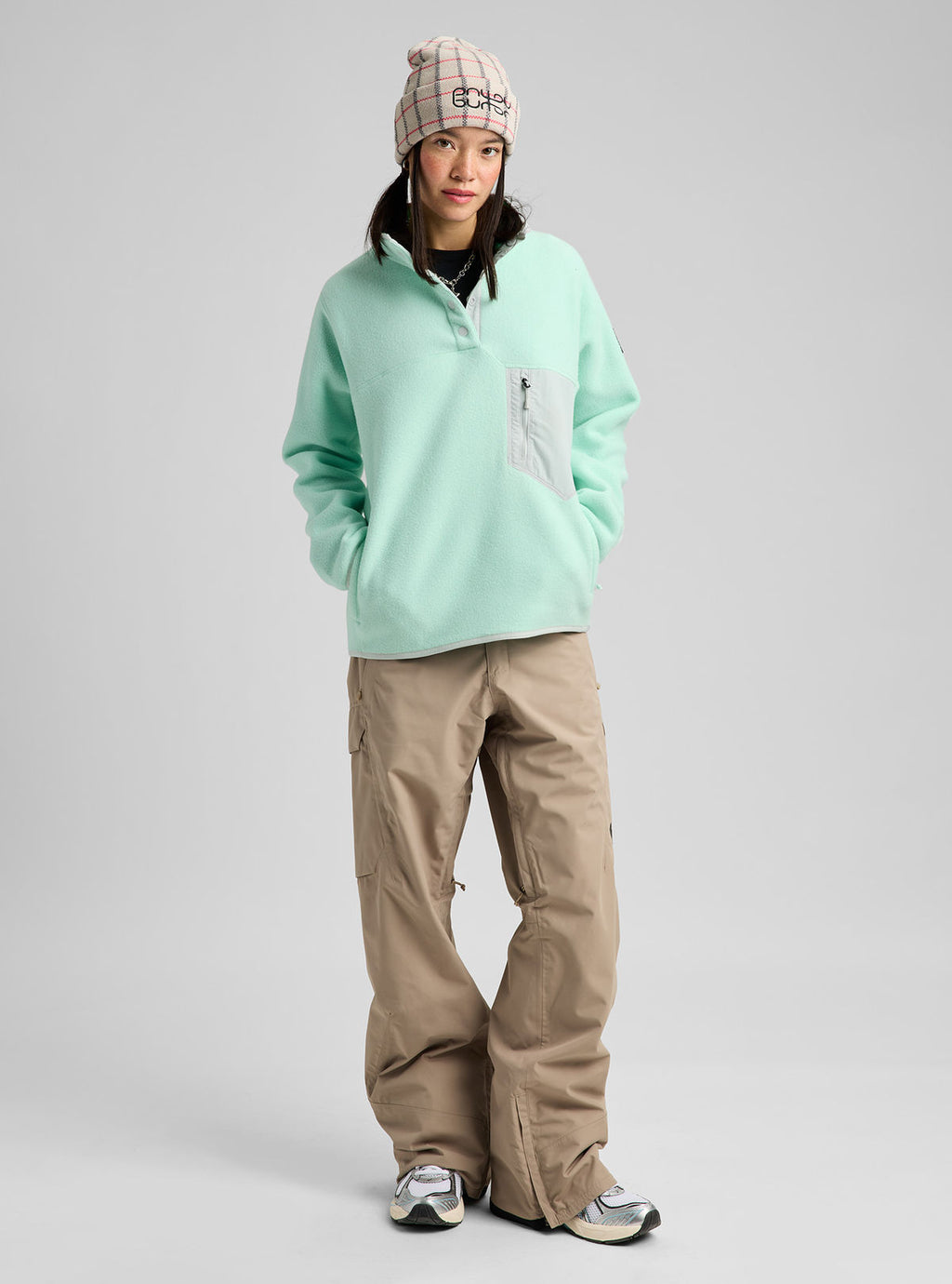 Women's Burton Cinder Fleece Pullover - Spring Frost - Burton Quarter Pullover Apparel - alternate view 2