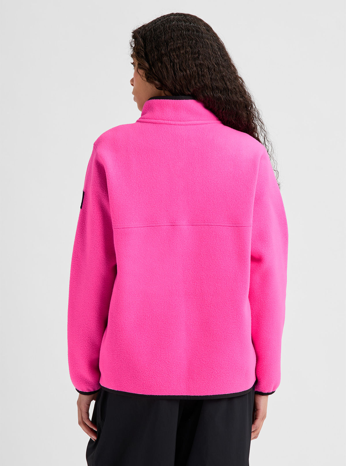 Women's Burton Cinder Fleece Pullover - Shockwave Pink/True Black - Burton Quarter Pullover Apparel - alternate view 4