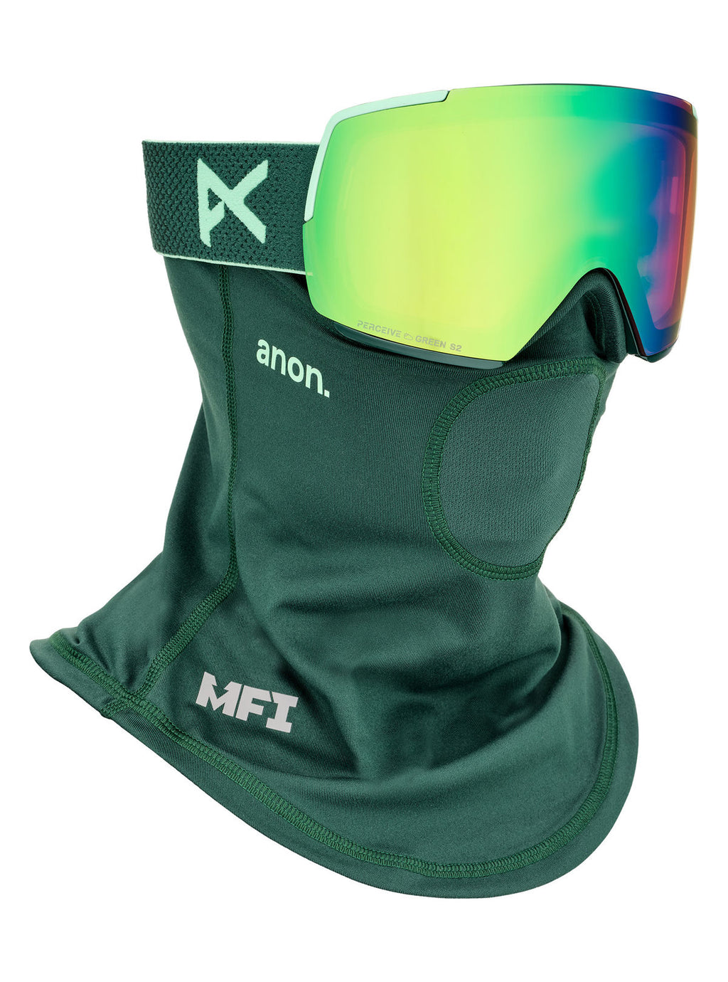 Anon M5 Goggles + Bonus Lens + MFI Face Mask - Brunswick Green / Perceive Variable Green - Anon Magnatech Goggle - alternate view 5