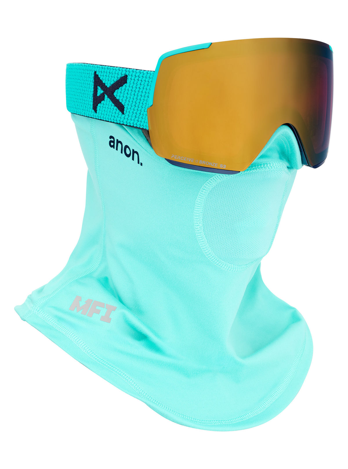 Anon M5 Goggles + Bonus Lens + MFI Face Mask - Marine / Perceive Sunny Bronze - Anon Magnatech Goggle - alternate view 5