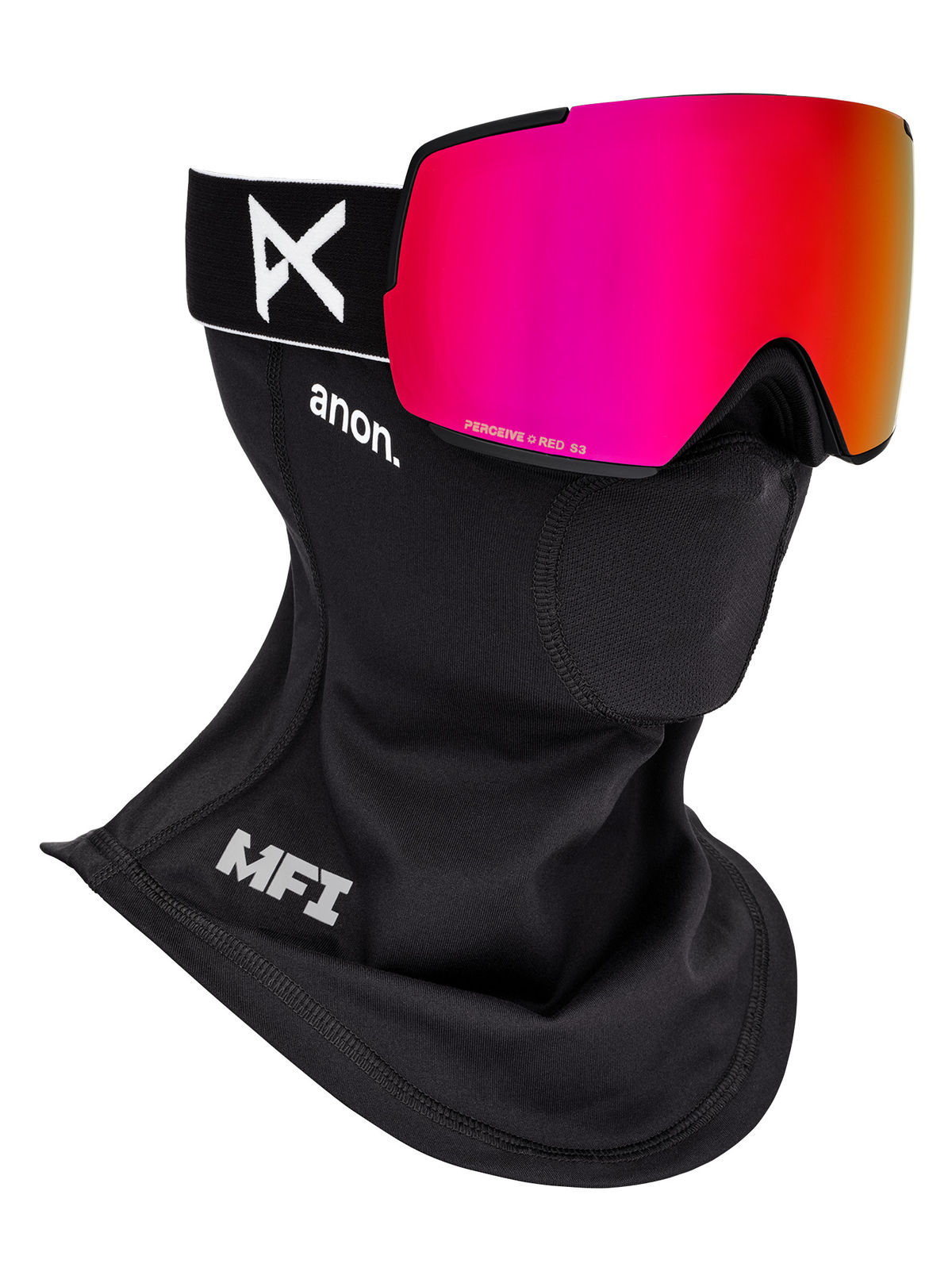 Anon M5 Goggles + Bonus Lens + MFI Face Mask - Black / Perceive Sunny Red - Anon Magnatech Goggle - alternate view 5