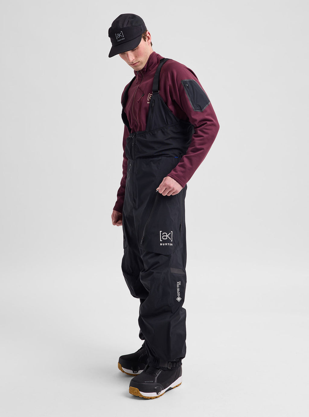 Men's Burton [ak] Acamar GORE-TEX PRO 3L Bib Pants - True Black - Burton Bibs Outerwear - alternate view 2