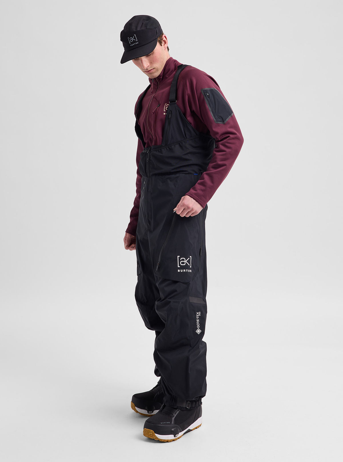 Men's Burton [ak] Acamar GORE-TEX PRO 3L Bib Pants - True Black - Burton Bibs Outerwear - alternate view 2
