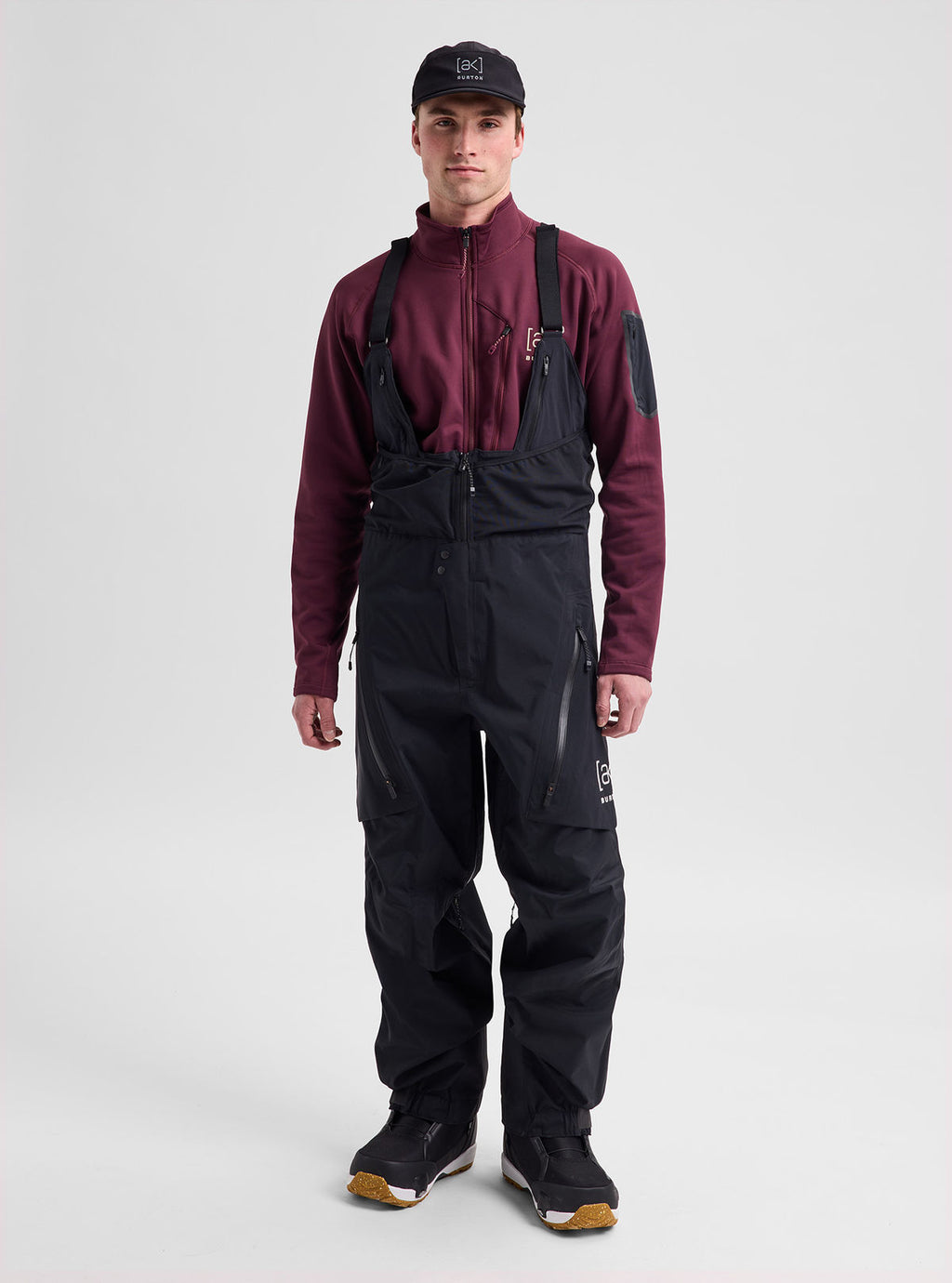 Men's Burton [ak] Acamar GORE-TEX PRO 3L Bib Pants - True Black - Burton Bibs Outerwear - alternate view 3