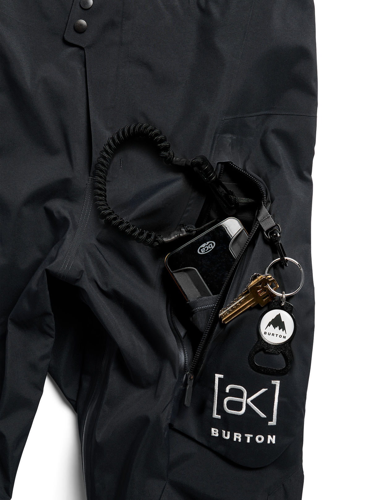 Men's Burton [ak] Acamar GORE-TEX PRO 3L Bib Pants - True Black - Burton Bibs Outerwear - alternate view 7