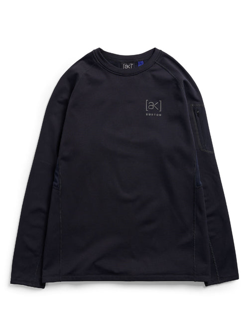 Men's Burton [ak] Baker Stretch Fleece Crew - True Black - Burton Crew Neck Mid
