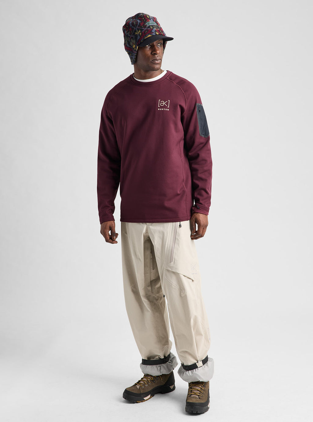 Men's Burton [ak] Baker Stretch Fleece Crew - Rum Raisin - Burton Crew Neck Mid - alternate view 2