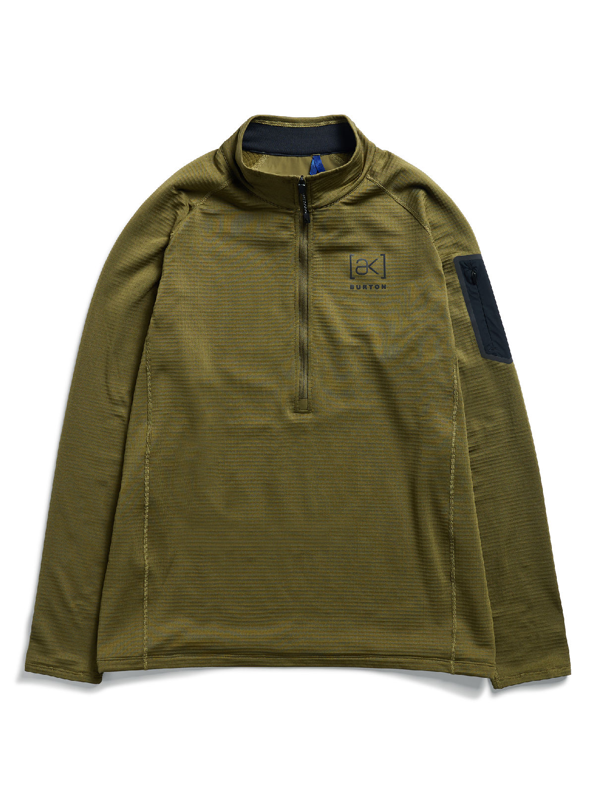 Men's Burton [ak] Helium Grid Fleece Half-Zip - Dried Moss - Burton Quarter Pullover Mid