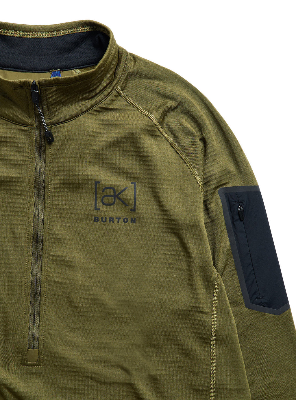Men's Burton [ak] Helium Grid Fleece Half-Zip - Dried Moss - Burton Quarter Pullover Mid - alternate view 5