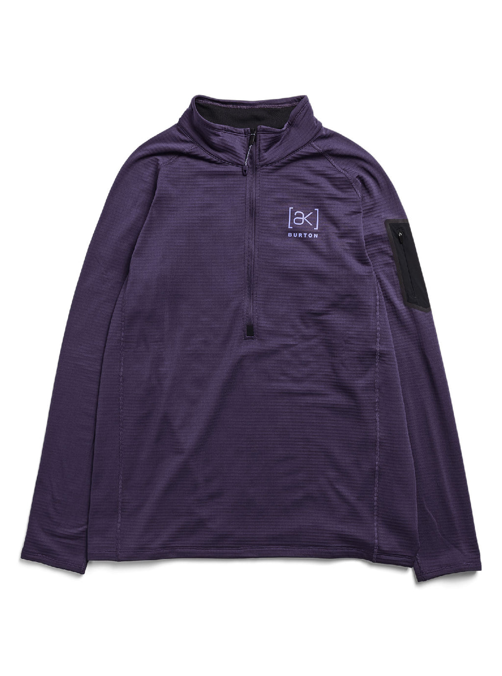 Men's Burton [ak] Helium Grid Fleece Half-Zip - Nightshade Purple - Burton Quarter Pullover Mid