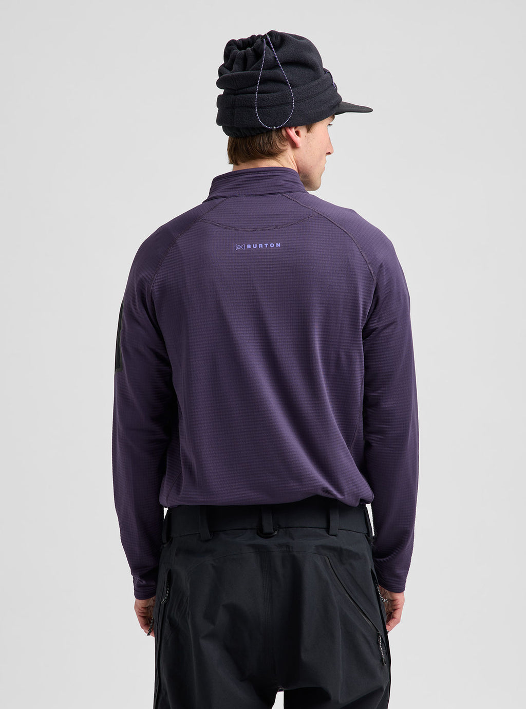 Men's Burton [ak] Helium Grid Fleece Half-Zip - Nightshade Purple - Burton Quarter Pullover Mid - alternate view 4