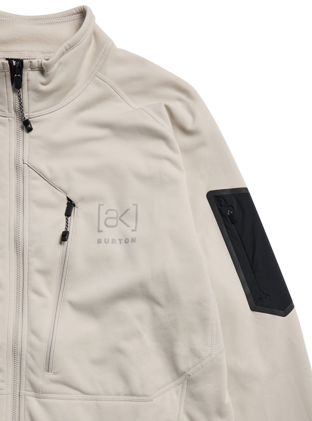 Men's Burton [ak] Baker Stretch Fleece Full-Zip - Chinchilla Gray - Burton Jacket Mid - alternate view 5