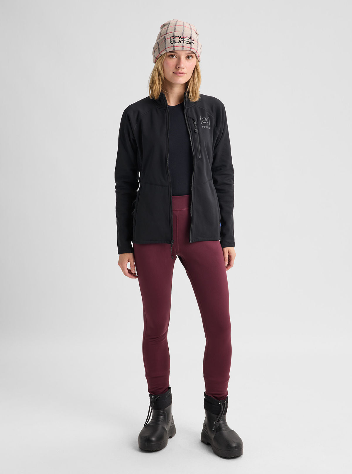 Women's Burton [ak] Baker Stretch Fleece Full-Zip - True Black - Burton Jacket Mid - alternate view 2