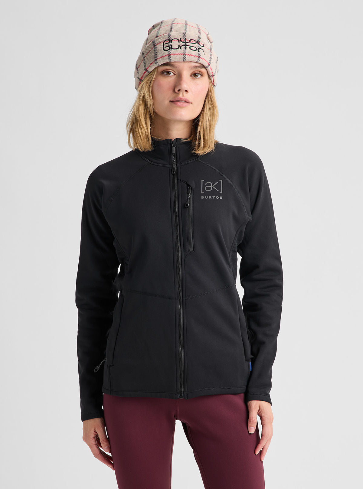 Women's Burton [ak] Baker Stretch Fleece Full-Zip - True Black - Burton Jacket Mid - alternate view 3
