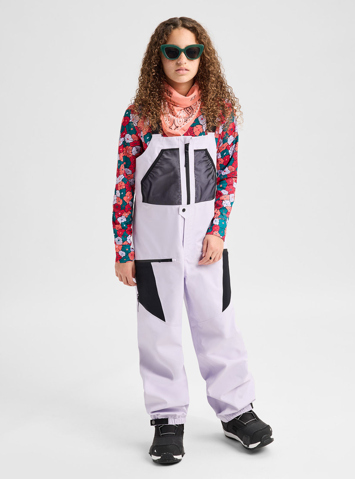 Kids' Burton Outbeam 3L Bib Pants - Moondust Purple/True Black - Burton Pants Outerwear - alternate view 2