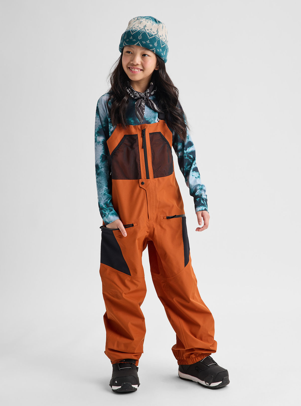 Kids' Burton Outbeam 3L Bib Pants - Spiced Chai/True Black - Burton Pants Outerwear - alternate view 2
