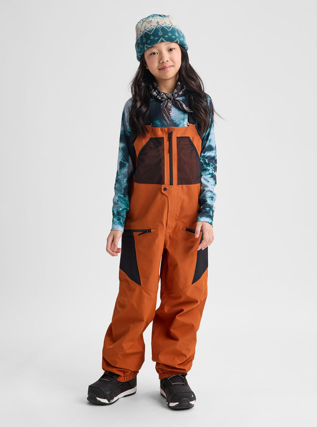 Kids' Burton Outbeam 3L Bib Pants - Spiced Chai/True Black - Burton Pants Outerwear - alternate view 3