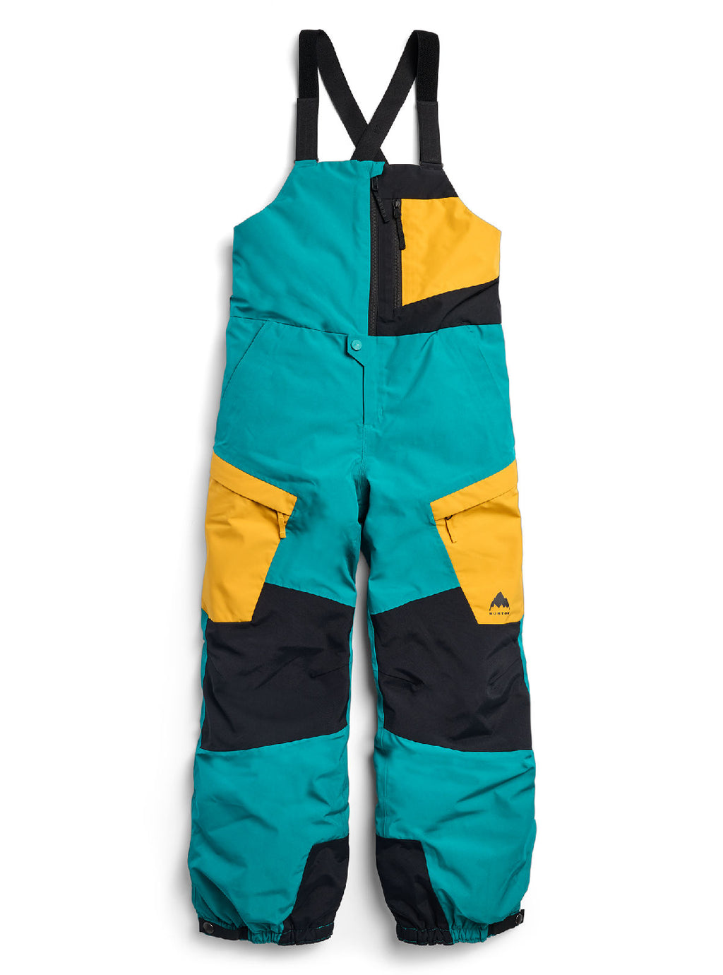 Kids' Burton Powline GORE-TEX Bib Pants - Pacific Teal/Goldenrod/True Black - Burton Pants Outerwear