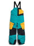 Kids' Burton Powline GORE-TEX Bib Pants - Pacific Teal Goldenrod True Black - Burton Pants Outerwear
