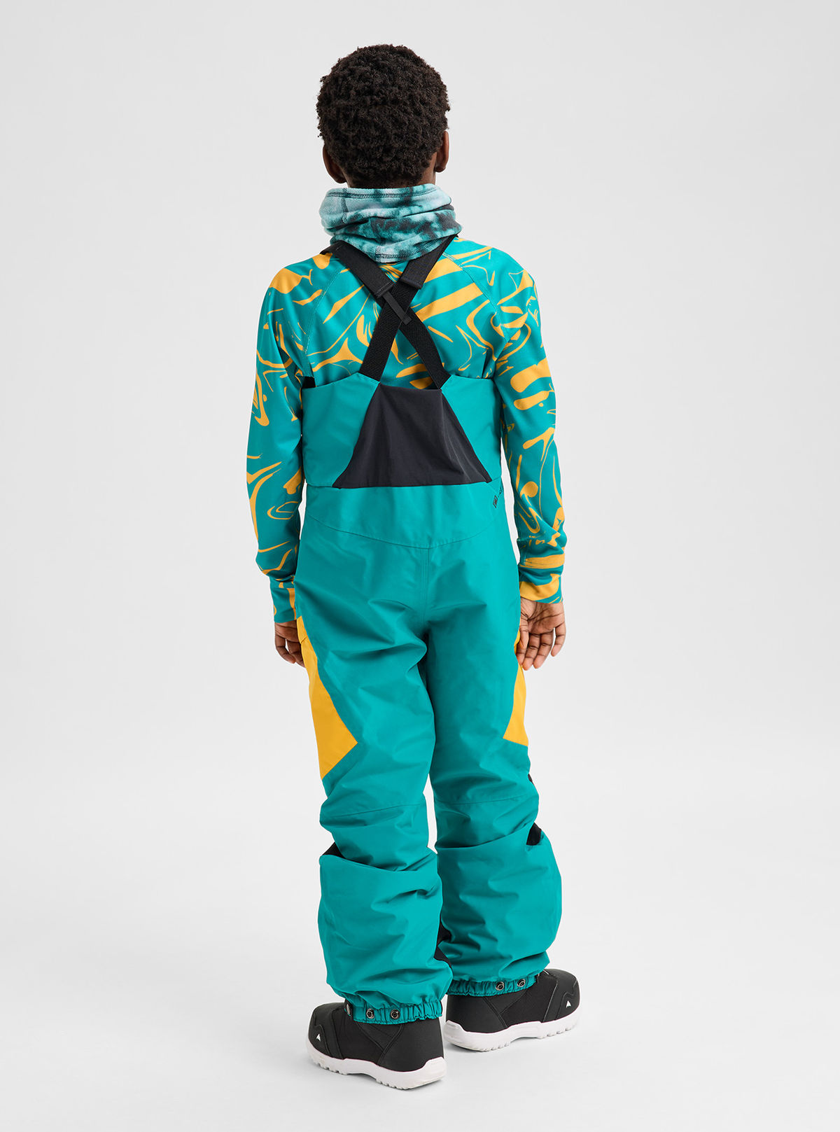 Kids' Burton Powline GORE-TEX Bib Pants - Pacific Teal/Goldenrod/True Black - Burton Pants Outerwear - alternate view 4